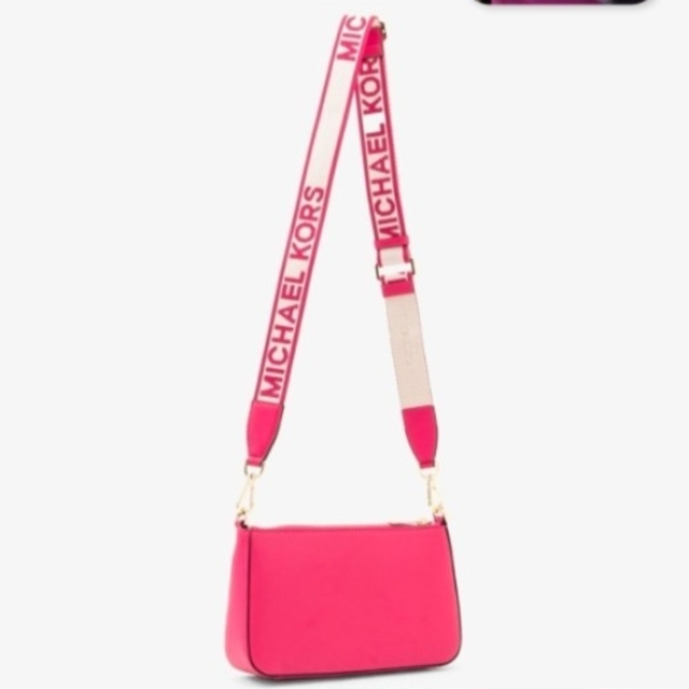 Michael Kors 2 pc Jet Set Travel Adjustable Crossbody Strap NWT